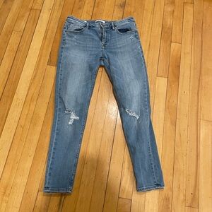 Vigoss Jagger Skinny Distressed Jeans 29 Blue Mid Rise Stretch Denim.